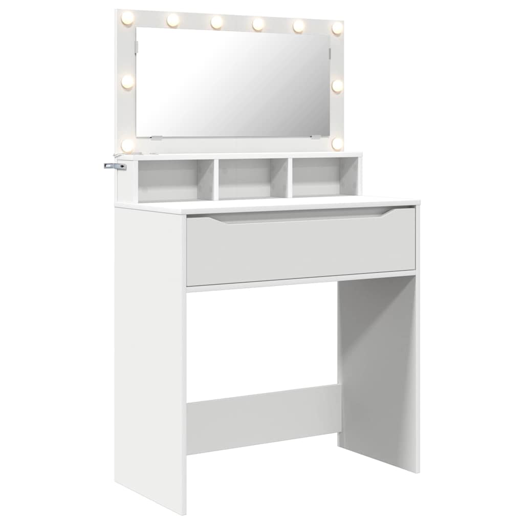 vidaXL Schlafzimmer-Frisiertische mit Speicher Weiß 80 x 39,6 x 135 cm