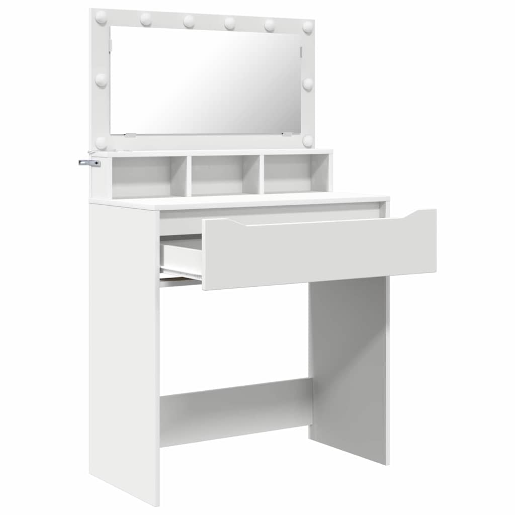 vidaXL Schlafzimmer-Frisiertische mit Speicher Weiß 80 x 39,6 x 135 cm