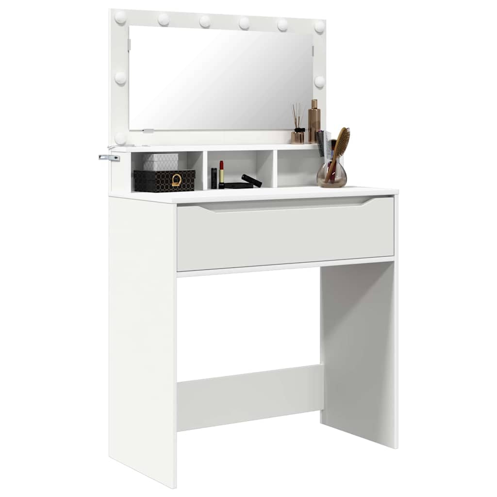 vidaXL Schlafzimmer-Frisiertische mit Speicher Weiß 80 x 39,6 x 135 cm