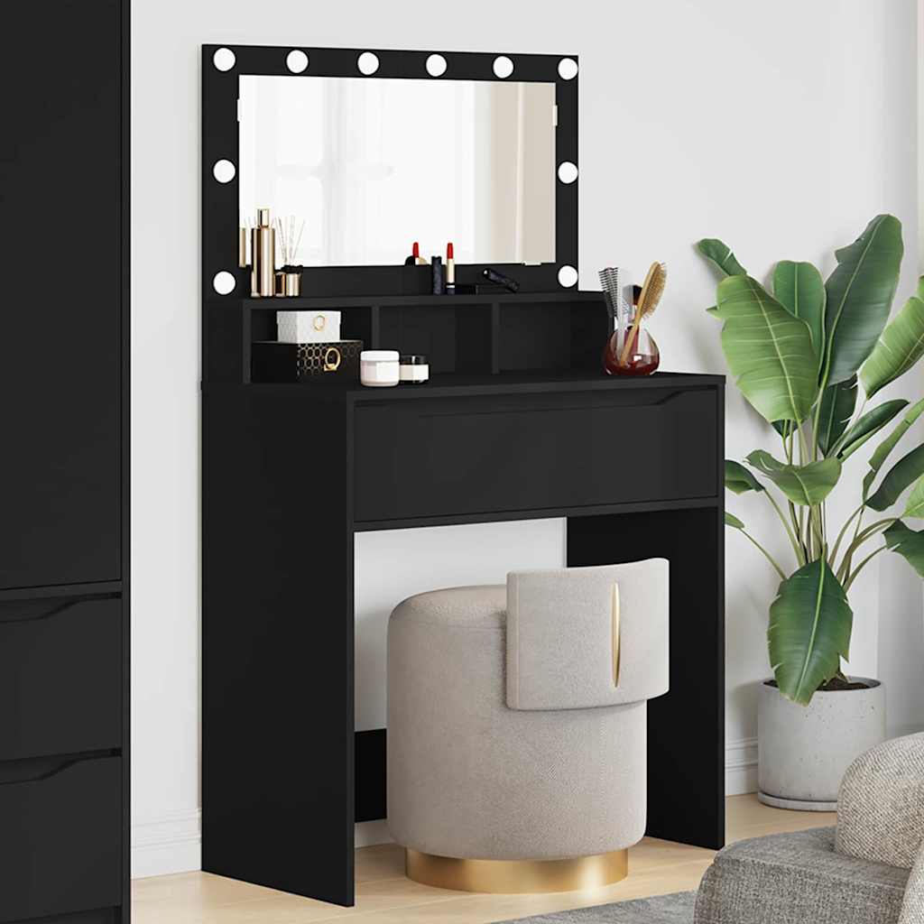 vidaXL Schlafzimmer-Frisiertische Schwarz 80 x 39,6 x 135 cm