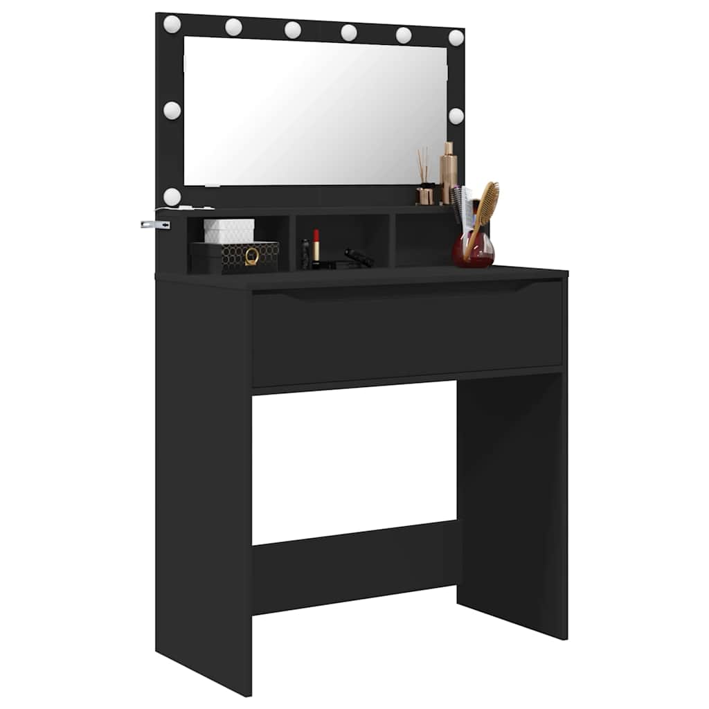 vidaXL Schlafzimmer-Frisiertische Schwarz 80 x 39,6 x 135 cm