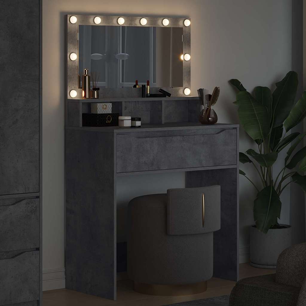 vidaXL Schlafzimmer-Frisiertische Beton Grau 80 x 39,6 x 135 cm