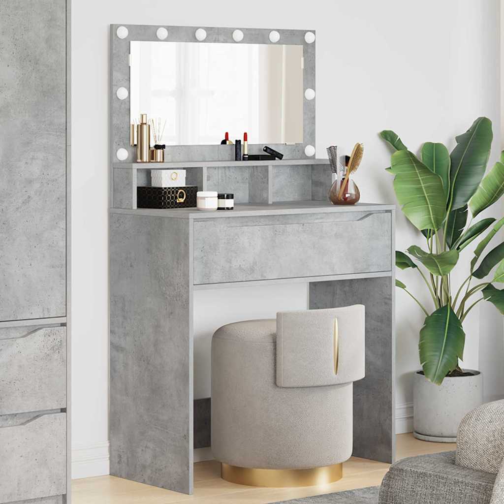 vidaXL Schlafzimmer-Frisiertische Beton Grau 80 x 39,6 x 135 cm