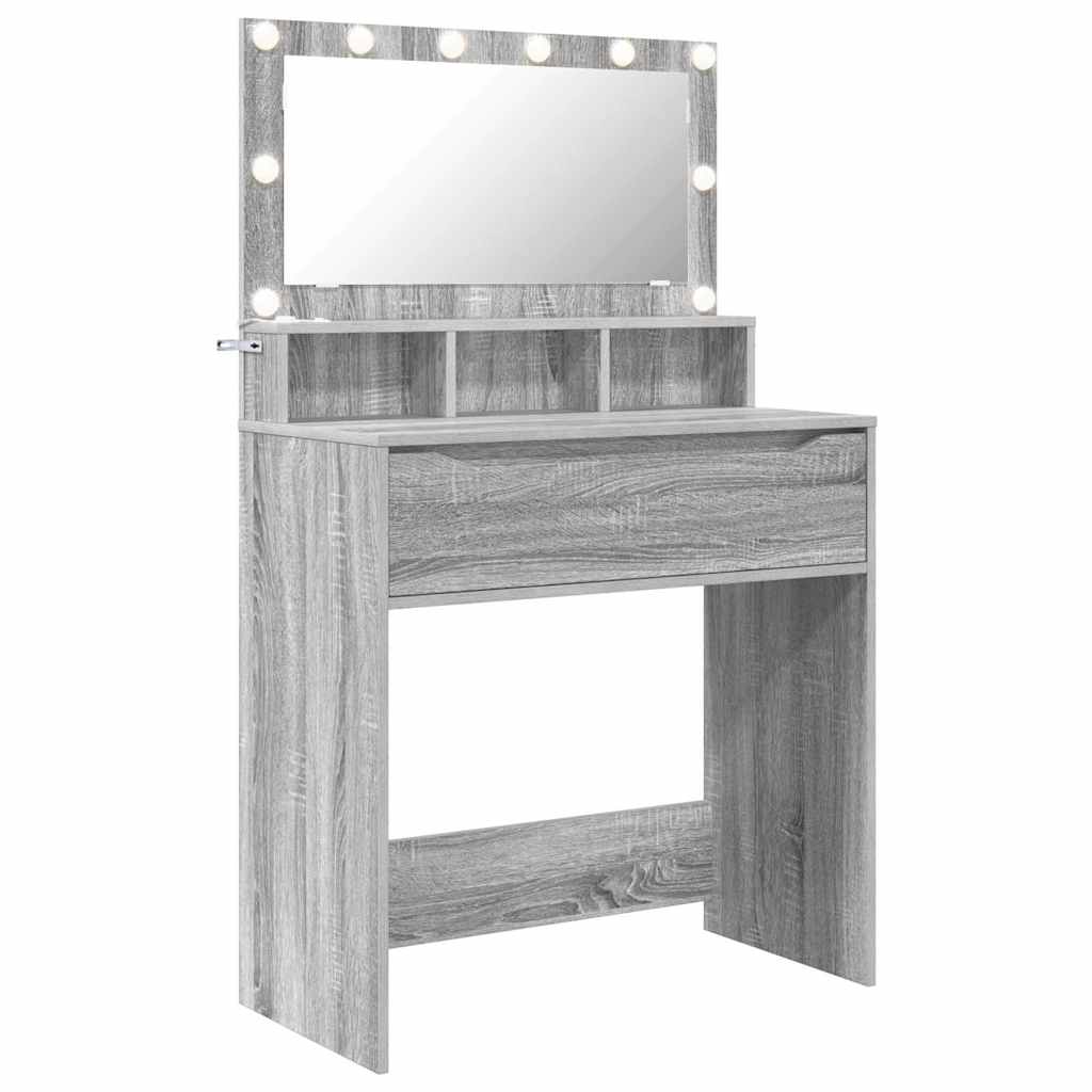 vidaXL Schlafzimmer-Frisiertische Graues Sonoma 80 x 39,6 x 135 cm