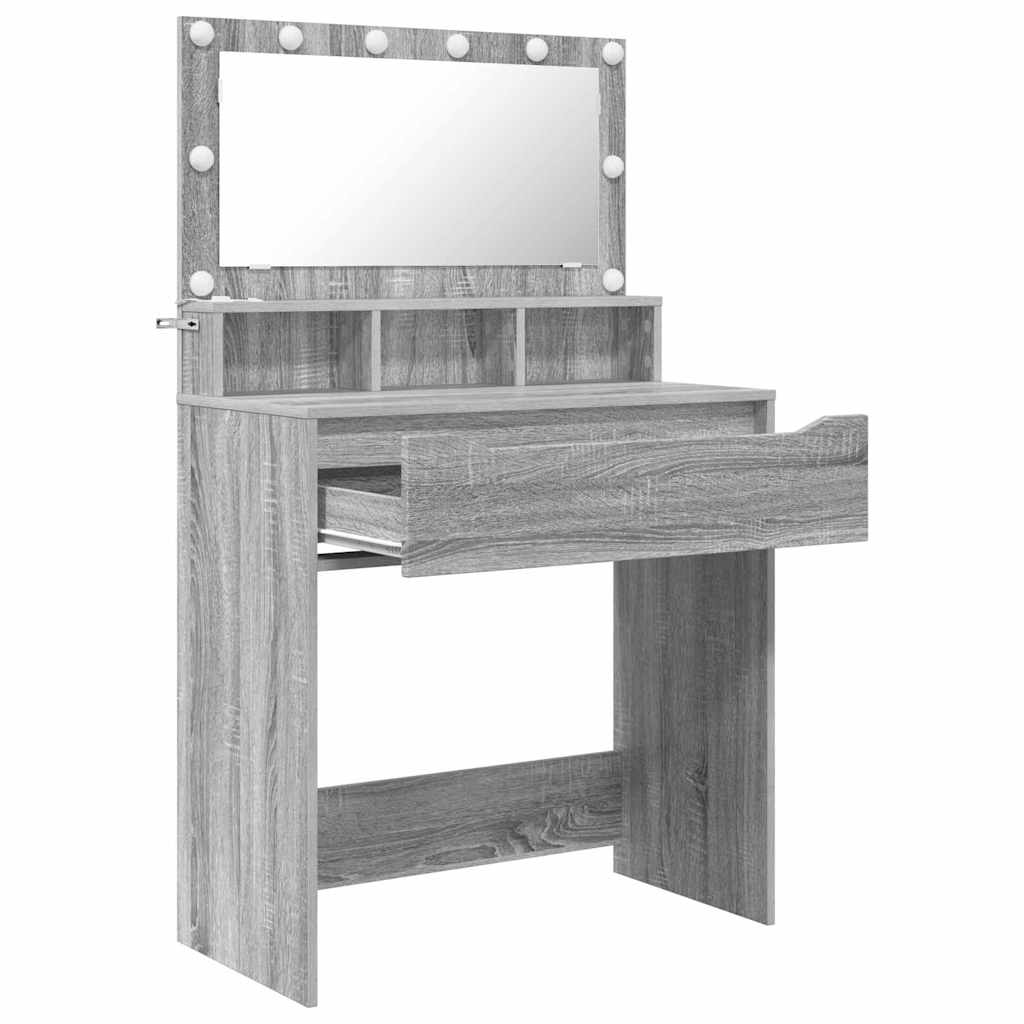 vidaXL Schlafzimmer-Frisiertische Graues Sonoma 80 x 39,6 x 135 cm