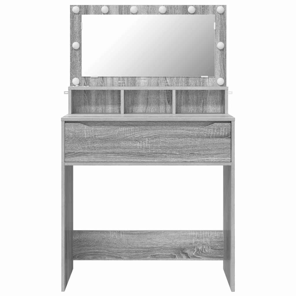 vidaXL Schlafzimmer-Frisiertische Graues Sonoma 80 x 39,6 x 135 cm