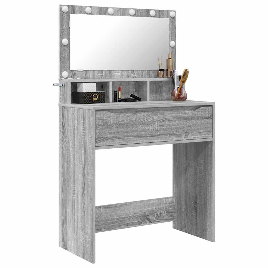 vidaXL Schlafzimmer-Frisiertische Graues Sonoma 80 x 39,6 x 135 cm