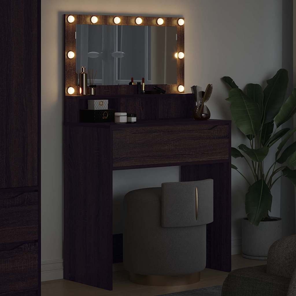 vidaXL Schlafzimmer-Frisiertische mit Schubladen Braun Eichen-Optik