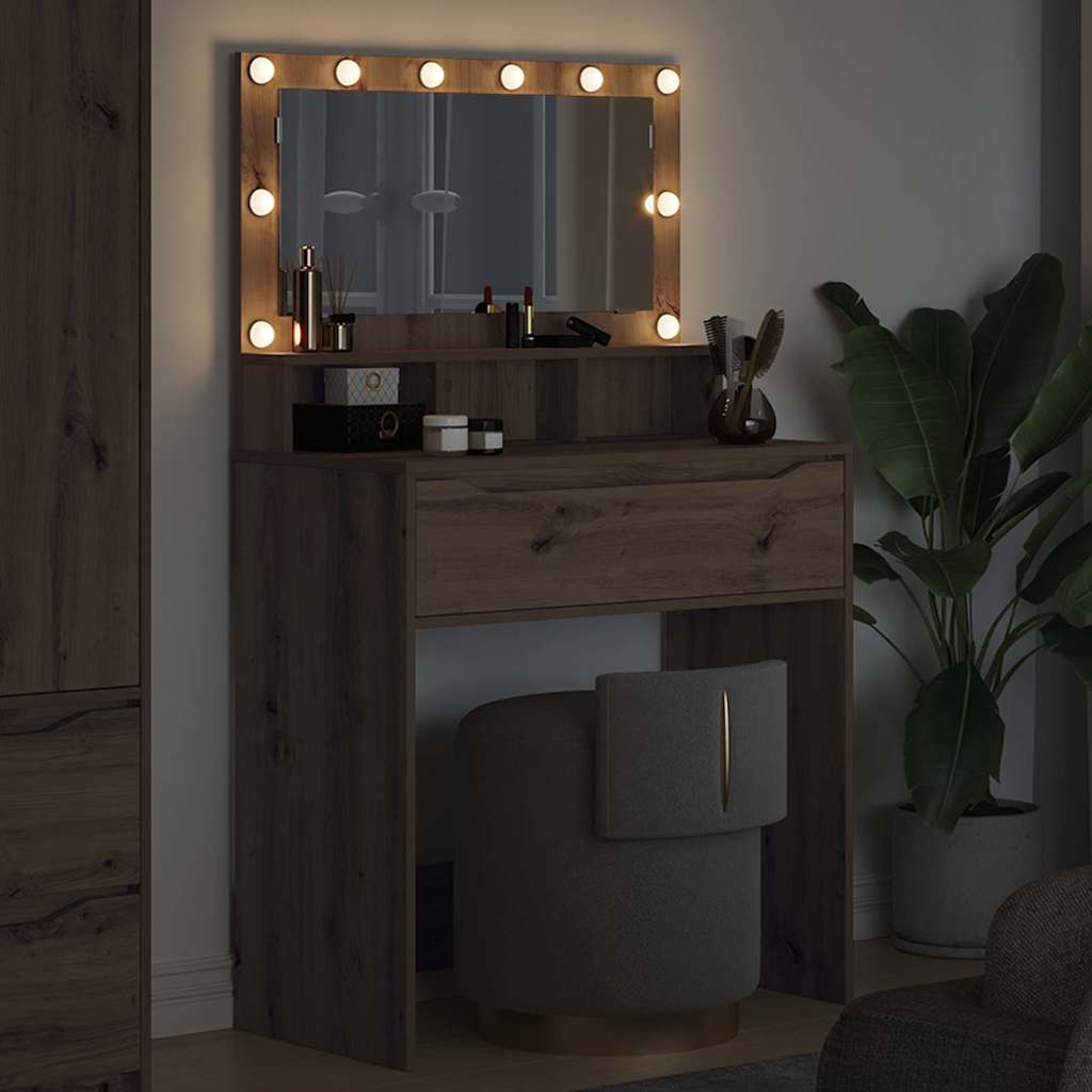 vidaXL Schlafzimmer-Frisiertische Artisan-Eiche 80 x 39,6 x 135 cm