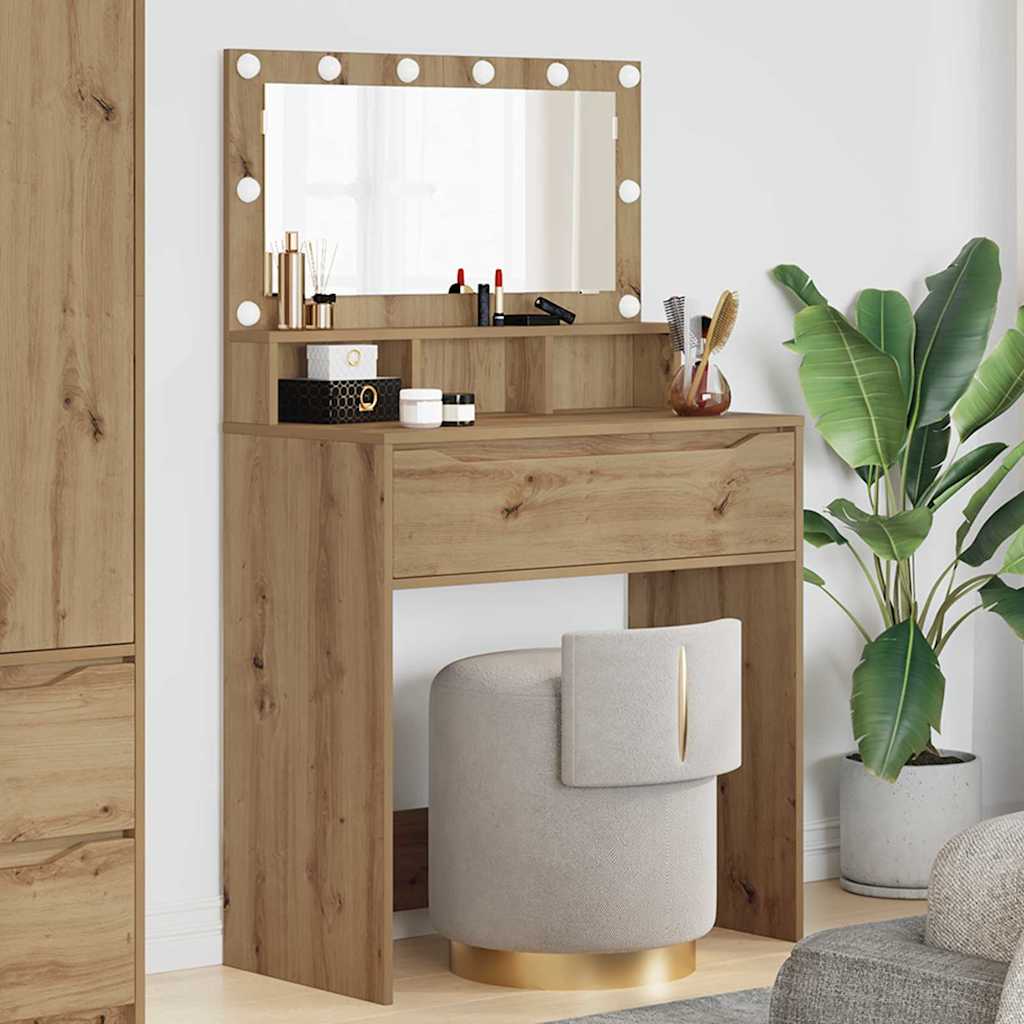 vidaXL Schlafzimmer-Frisiertische Artisan-Eiche 80 x 39,6 x 135 cm
