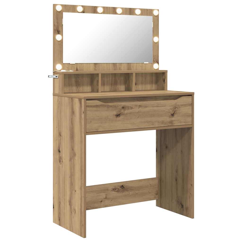 vidaXL Schlafzimmer-Frisiertische Artisan-Eiche 80 x 39,6 x 135 cm