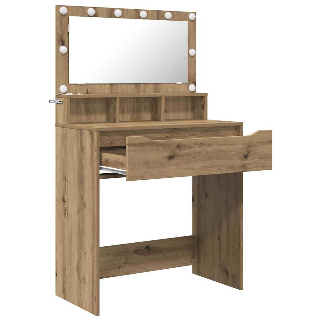 vidaXL Schlafzimmer-Frisiertische Artisan-Eiche 80 x 39,6 x 135 cm
