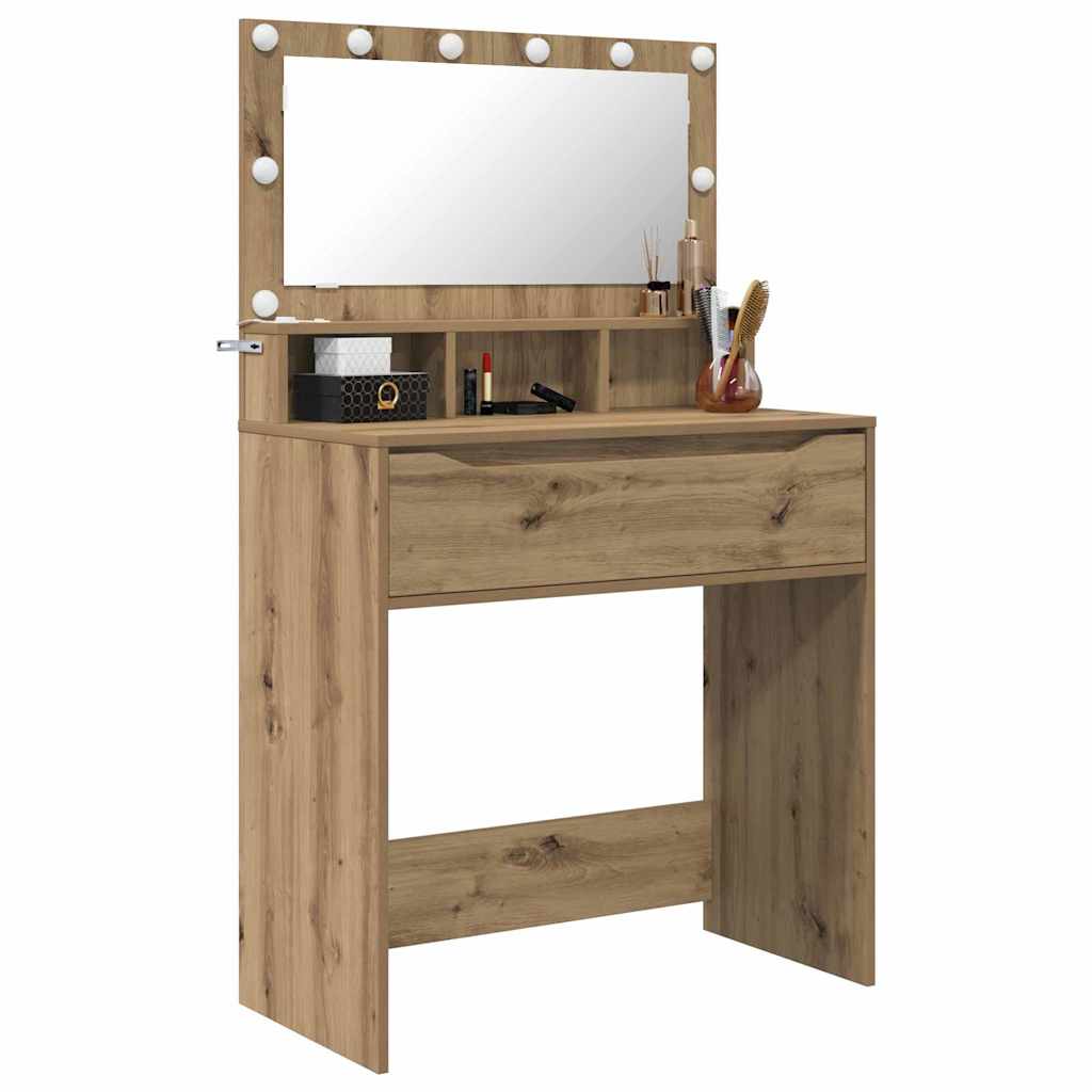 vidaXL Schlafzimmer-Frisiertische Artisan-Eiche 80 x 39,6 x 135 cm