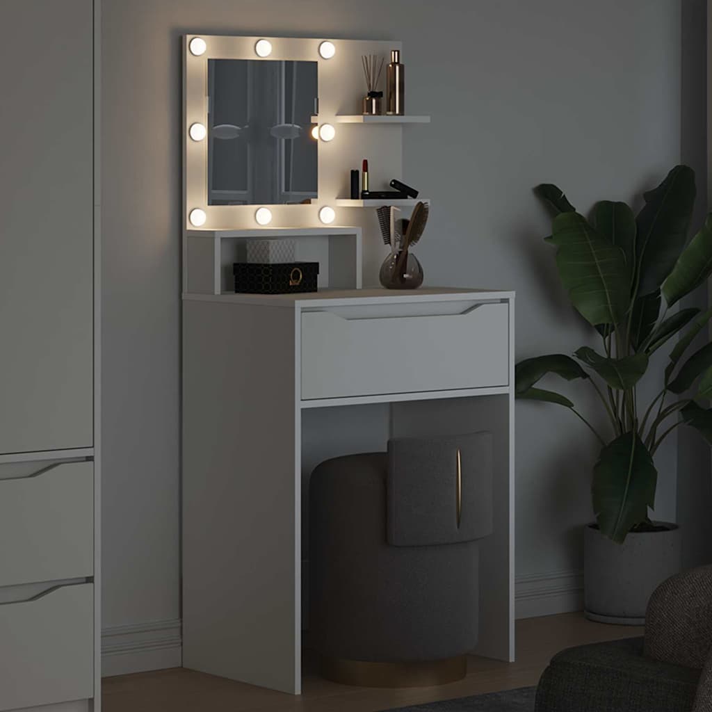 vidaXL Schlafzimmer-Frisiertische mit Regal Weiß 80 x 39,6 x 135 cm