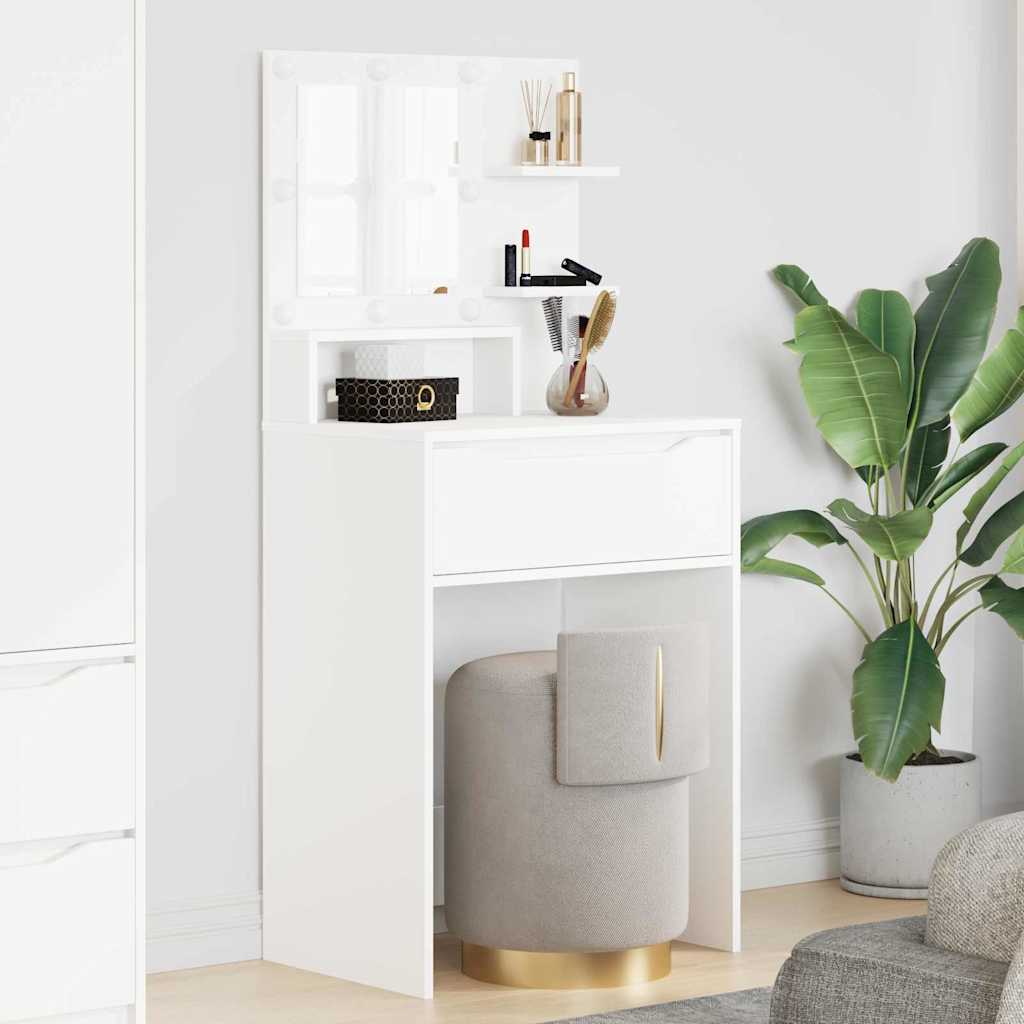 vidaXL Schlafzimmer-Frisiertische mit Regal Weiß 80 x 39,6 x 135 cm