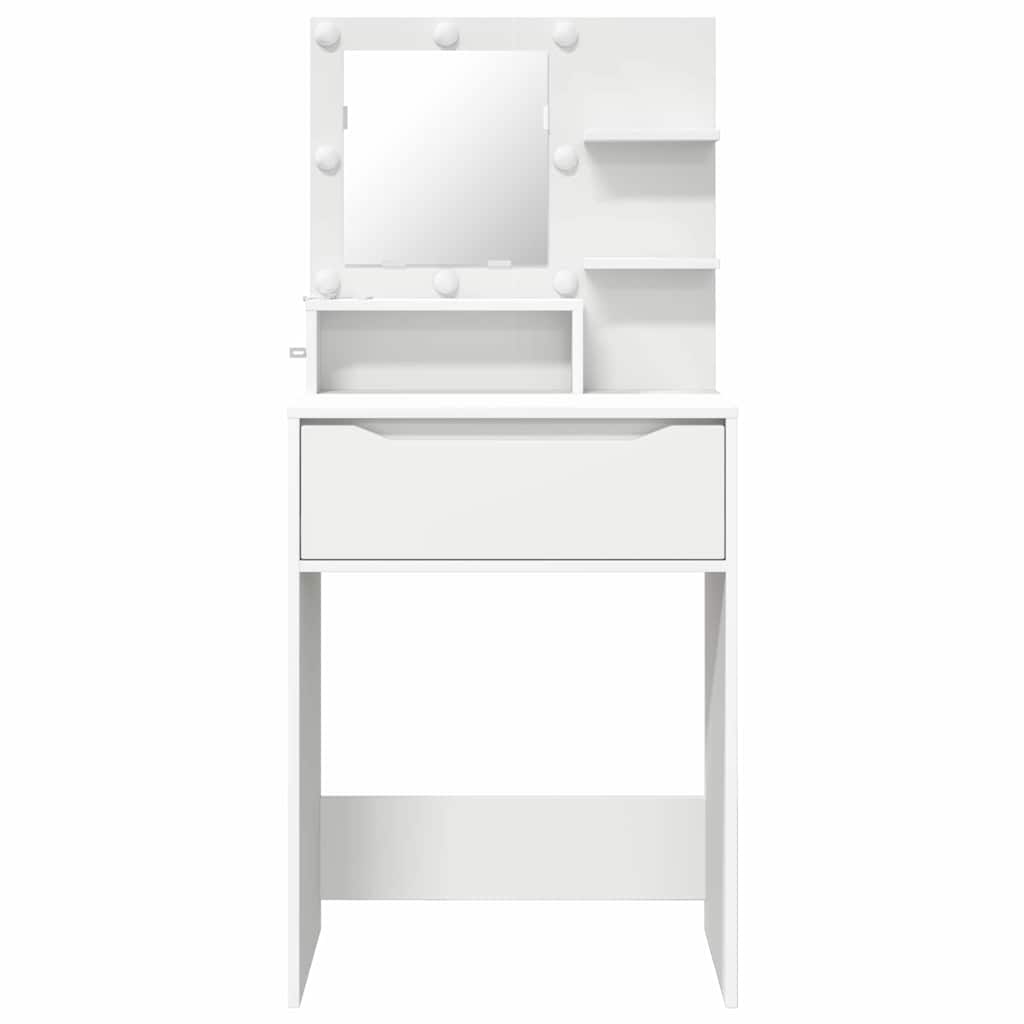 vidaXL Schlafzimmer-Frisiertische mit Regal Weiß 80 x 39,6 x 135 cm