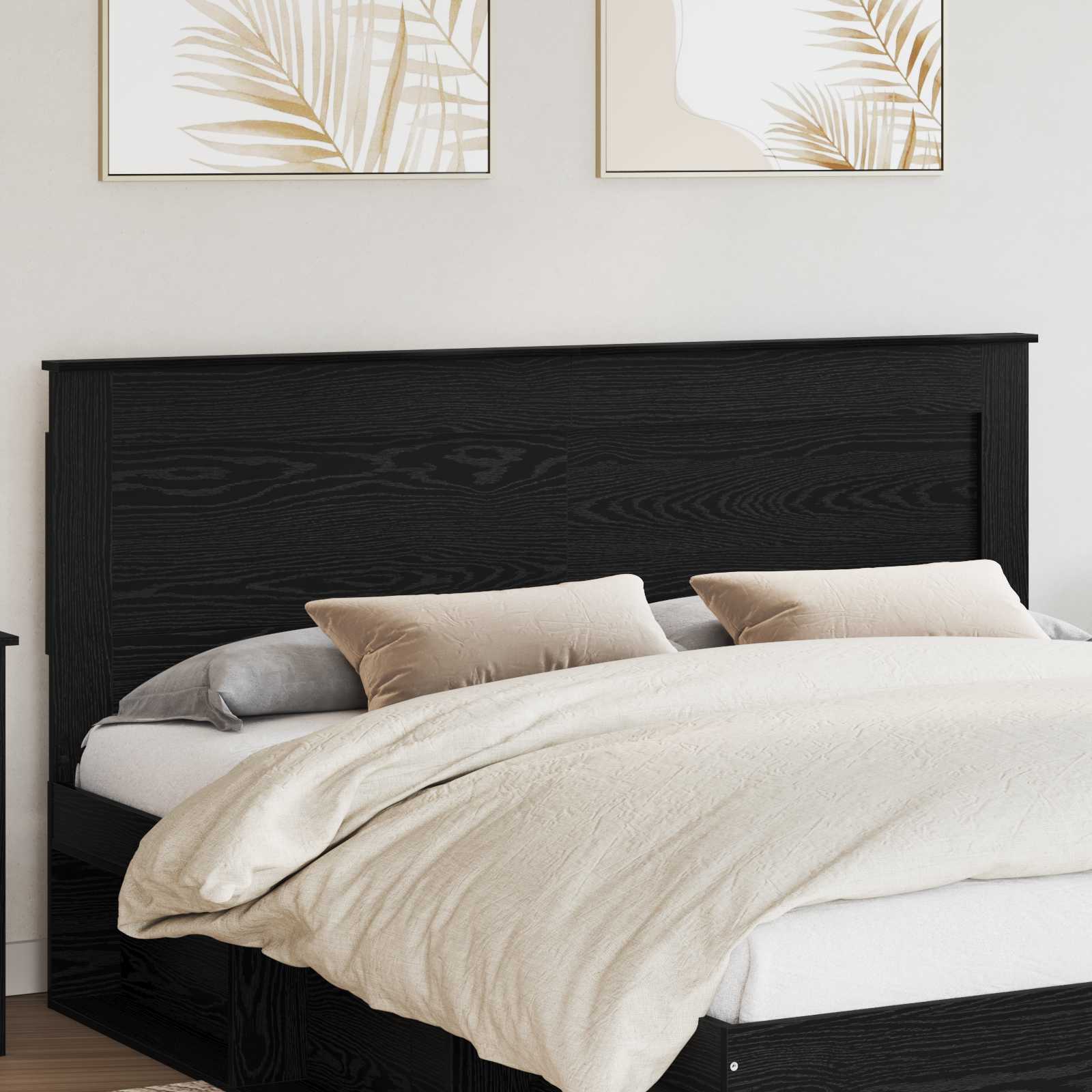 vidaXL Kopfteil mit Kopfteil Schwarz Eichen-Optik 200 cm Holzwerkstoff