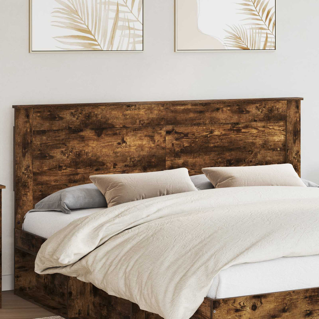 vidaXL Kopfteil mit Kopfteil Geräucherte Eiche 200 cm Holzwerkstoff