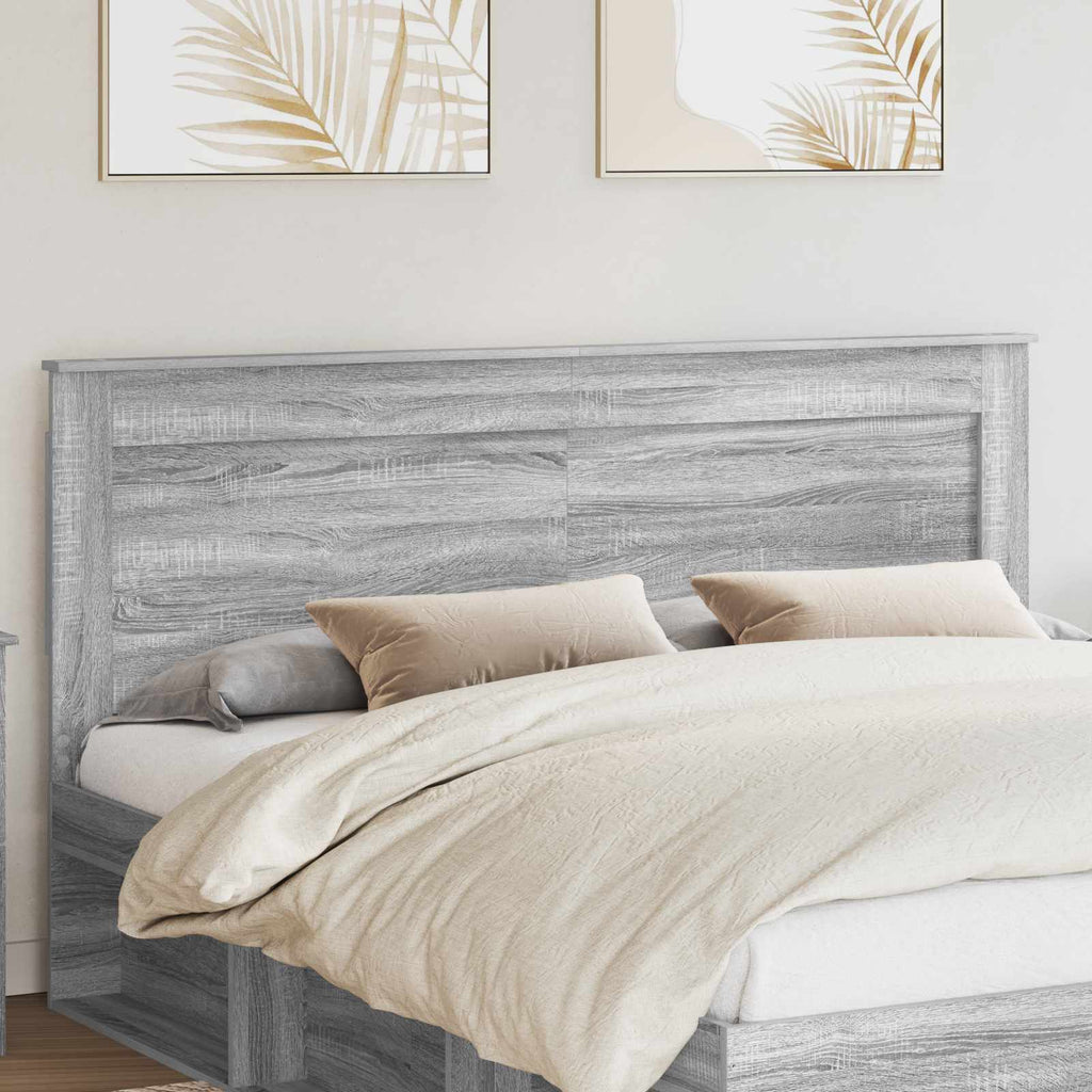 vidaXL Kopfteil mit Kopfteil Graues Sonoma 200 cm Holzwerkstoff