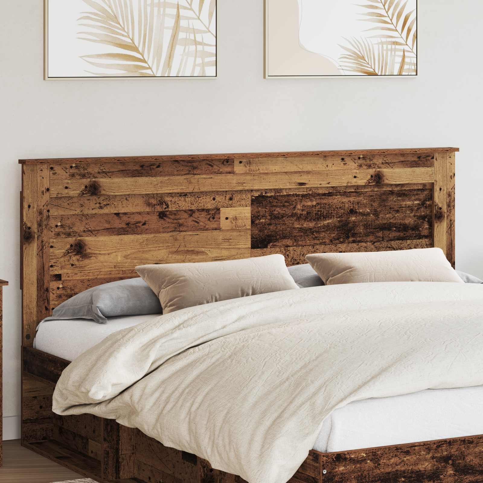 vidaXL Kopfteil mit Kopfteil Altholz 200 cm Holzwerkstoff