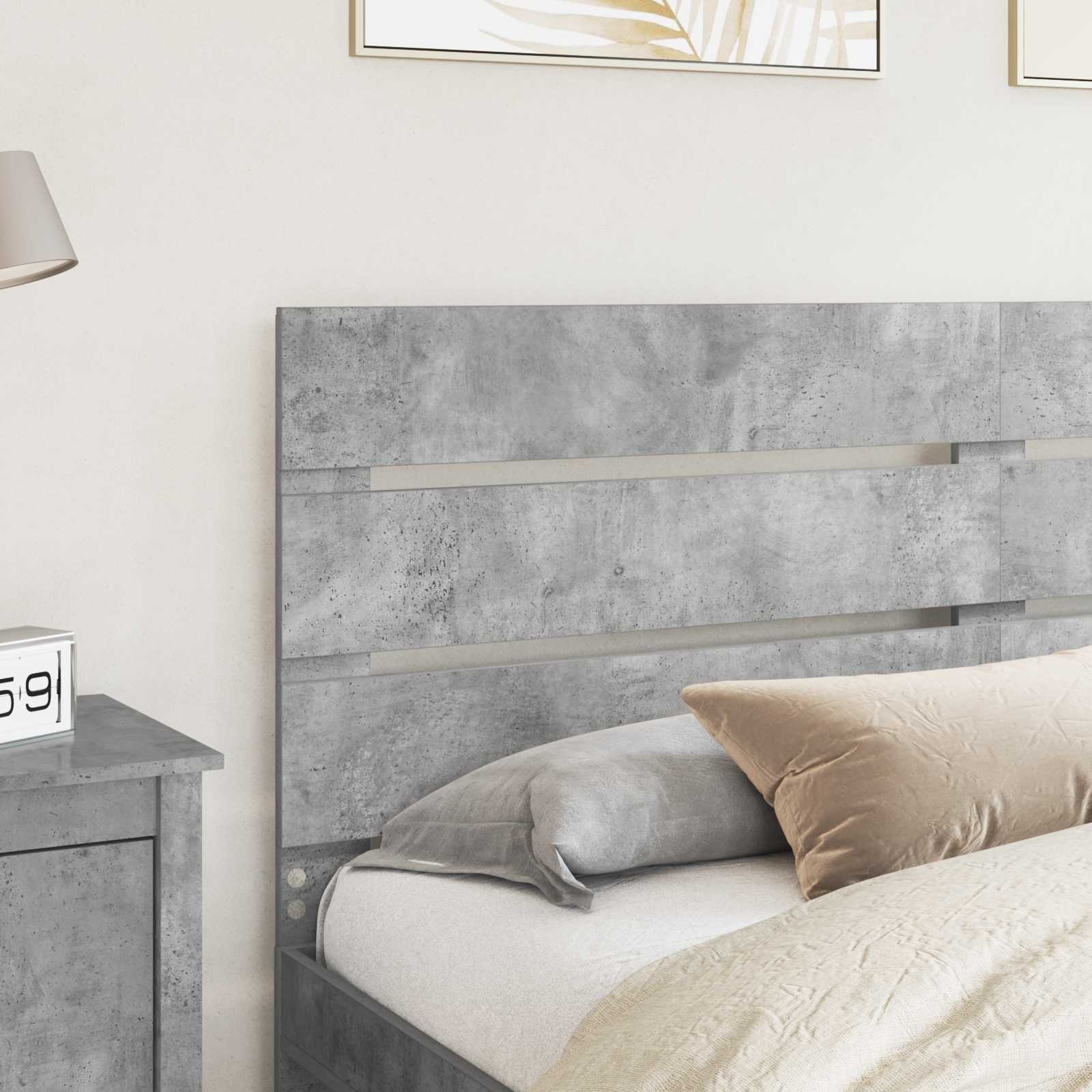vidaXL Kopfteil Beton Grau Holzwerkstoff