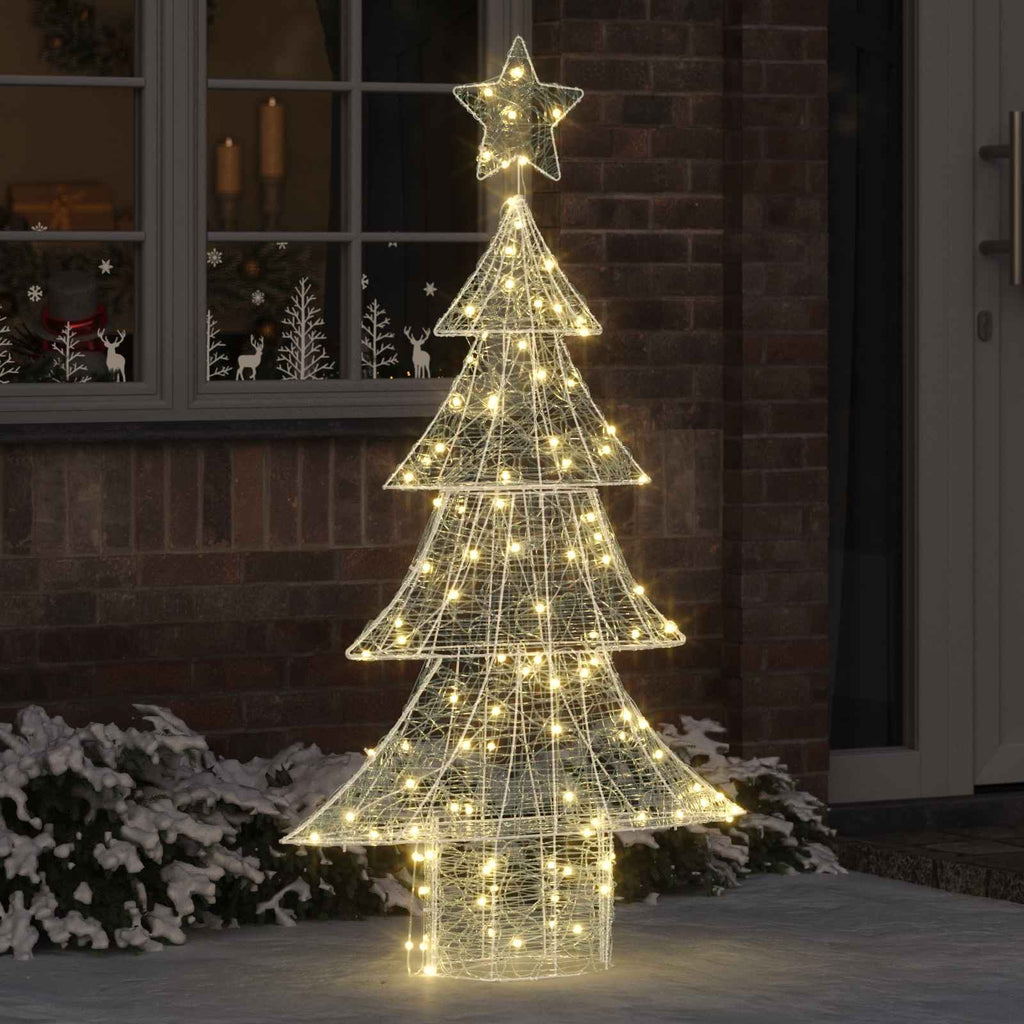 vidaXL Weihnachtsbaum mit 160 LEDs Warmweiß 150 cm Acryl