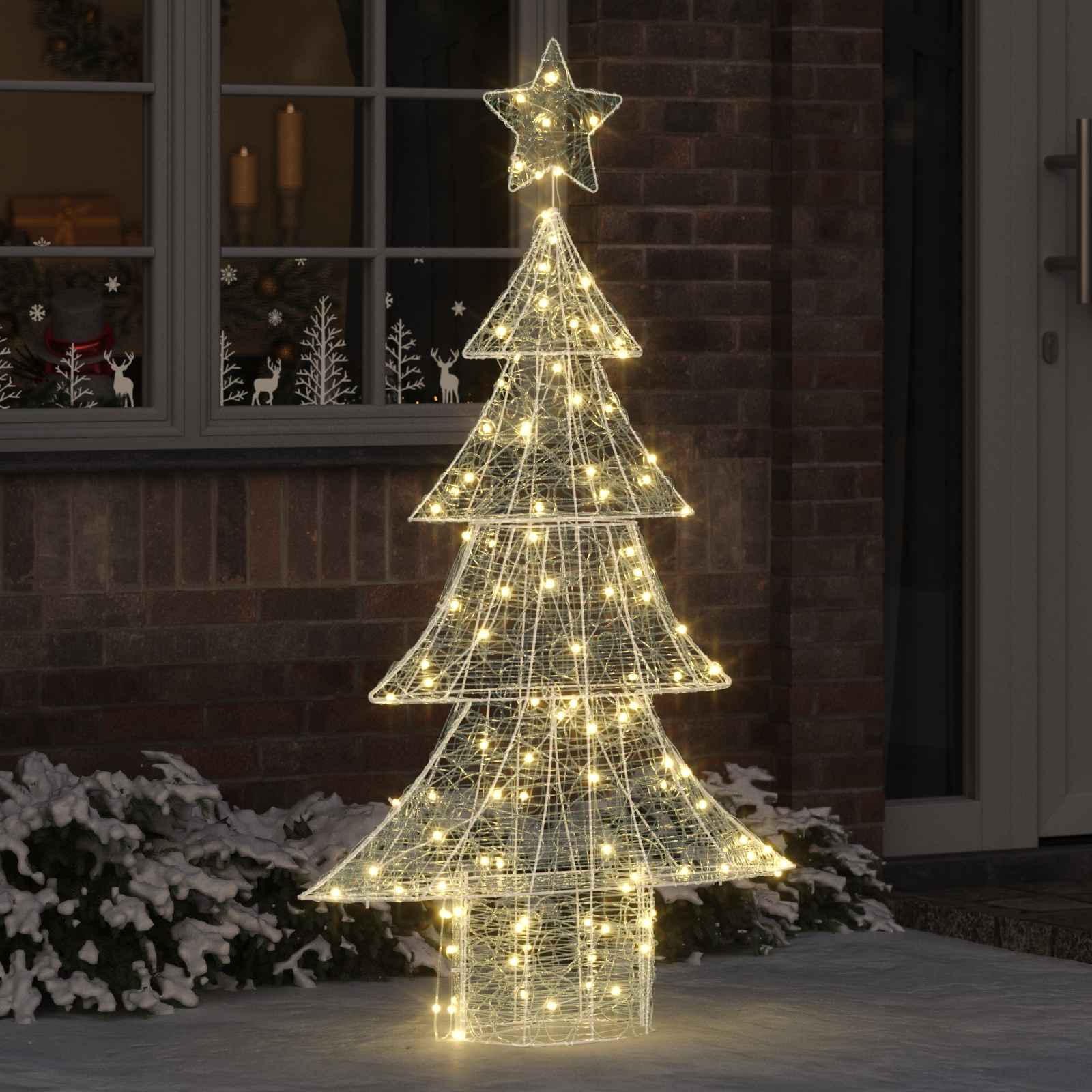 vidaXL Weihnachtsbaum mit 160 LEDs Warmweiß 150 cm Acryl