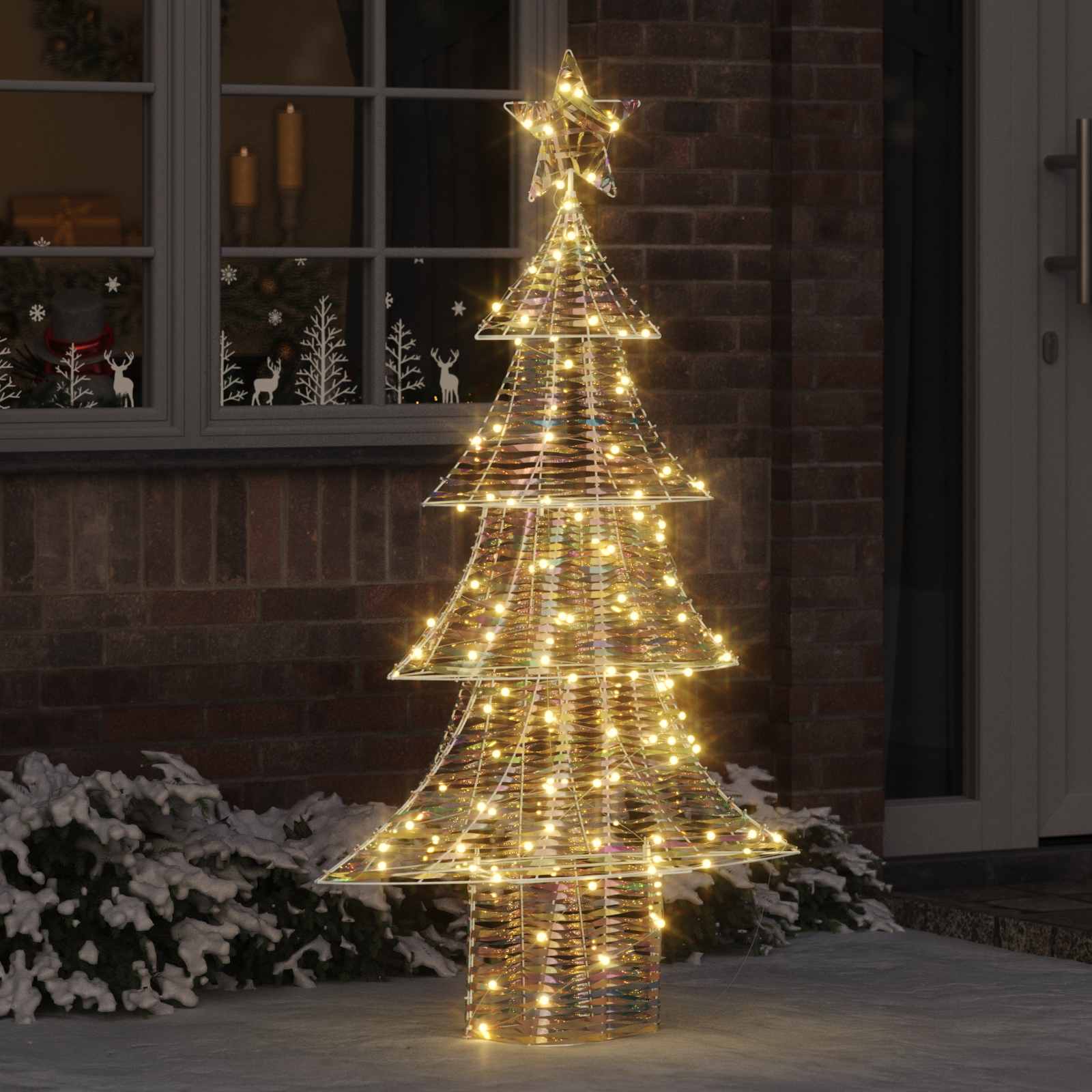 vidaXL Weihnachtsbaum mit 160 LEDs Warmweiß 150 cm PET