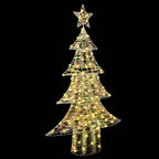 vidaXL Weihnachtsbaum mit 160 LEDs Warmweiß 150 cm PET
