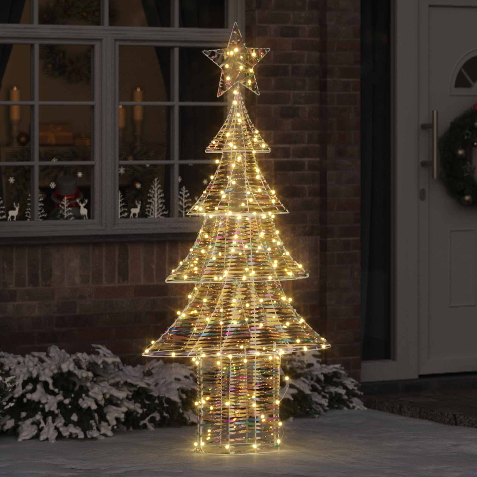 vidaXL Weihnachtsbaum mit 240 LEDs Warmweiß 181 cm PET