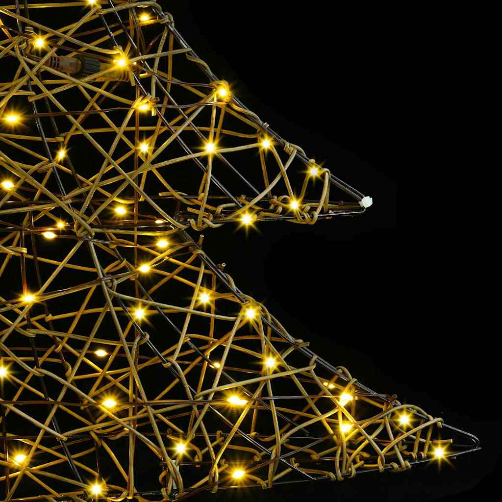 vidaXL Weihnachtsbaum mit 120 LEDs Warmweiß 150 cm Rattan