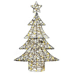 vidaXL Weihnachtsbaum mit 120 LEDs Warmweiß 150 cm Rattan