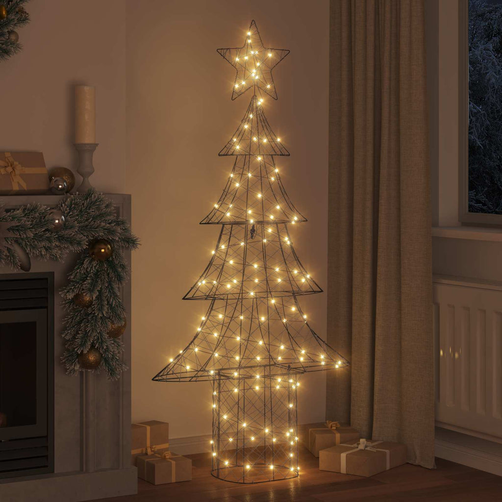 vidaXL Weihnachtsbaum mit 240 LEDs Warmweiß 180 cm Rattan