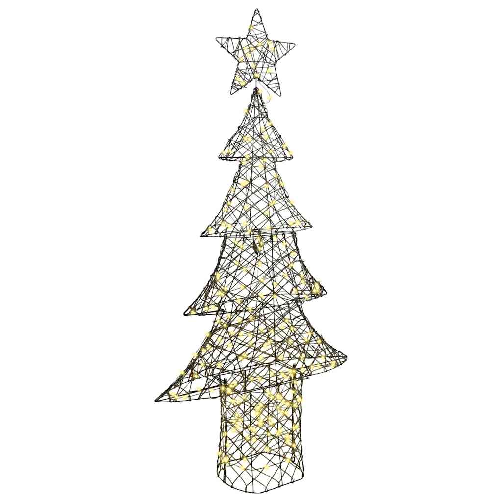 vidaXL Weihnachtsbaum mit 240 LEDs Warmweiß 180 cm Rattan