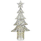 vidaXL Weihnachtsbaum mit 240 LEDs Warmweiß 180 cm Rattan