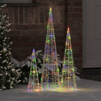 vidaXL Weihnachtsbaum 3 pcs Mehrfarbig 20 x 20 x 80 cm Acryl