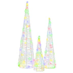 vidaXL Weihnachtsbaum 3 pcs Mehrfarbig 20 x 20 x 80 cm Acryl