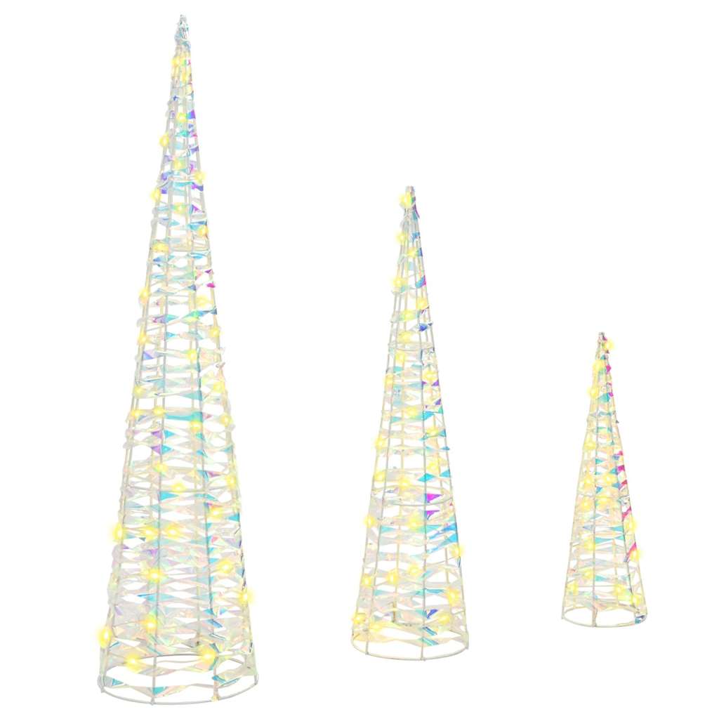 vidaXL Weihnachtsbaum mit 90 LEDs 3 pcs Warmweiß 20 x 20 x 80 cm PET