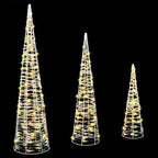 vidaXL Weihnachtsbaum mit 90 LEDs 3 pcs Warmweiß 20 x 20 x 80 cm PET