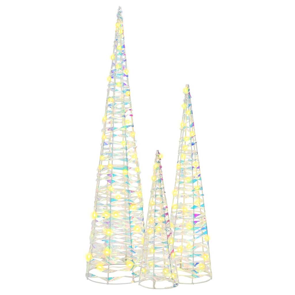 vidaXL Weihnachtsbaum mit 90 LEDs 3 pcs Warmweiß 20 x 20 x 80 cm PET
