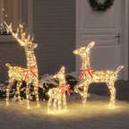 vidaXL Rentierfamilie mit 300 LEDs 3 pcs Warmweiß 67 x 26 x 127 cm PET