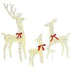 vidaXL Rentierfamilie mit 300 LEDs 3 pcs Warmweiß 67 x 26 x 127 cm PET