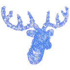 vidaXL Rentierkopf mit 140 LEDs Blau 68 x 36,5 x 62,5 cm Acryl