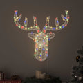vidaXL Rentierkopf mit 140 LEDs Bunt 68 x 36,5 x 62,5 cm Acryl