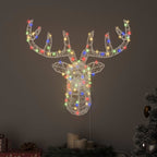 vidaXL Rentierkopf mit 140 LEDs Bunt 68 x 36,5 x 62,5 cm Acryl