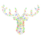 vidaXL Rentierkopf mit 140 LEDs Bunt 68 x 36,5 x 62,5 cm Acryl