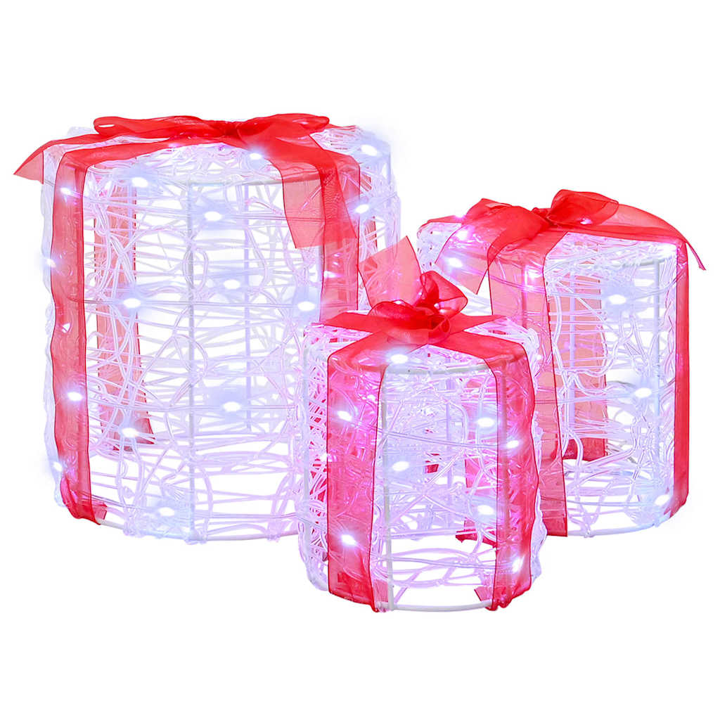 vidaXL Geschenkbox Dekoration 3 pcs Kaltweiß 20 x 20 x 21 cm Acryl
