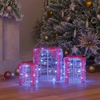 vidaXL Geschenkbox Dekoration 3 pcs Blau 20 x 20 x 21 cm Acryl