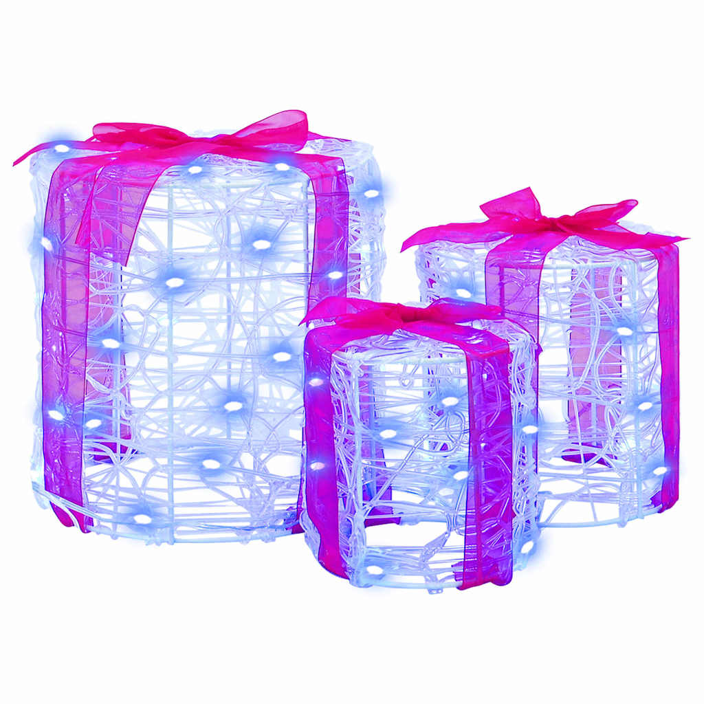 vidaXL Geschenkbox Dekoration 3 pcs Blau 20 x 20 x 21 cm Acryl