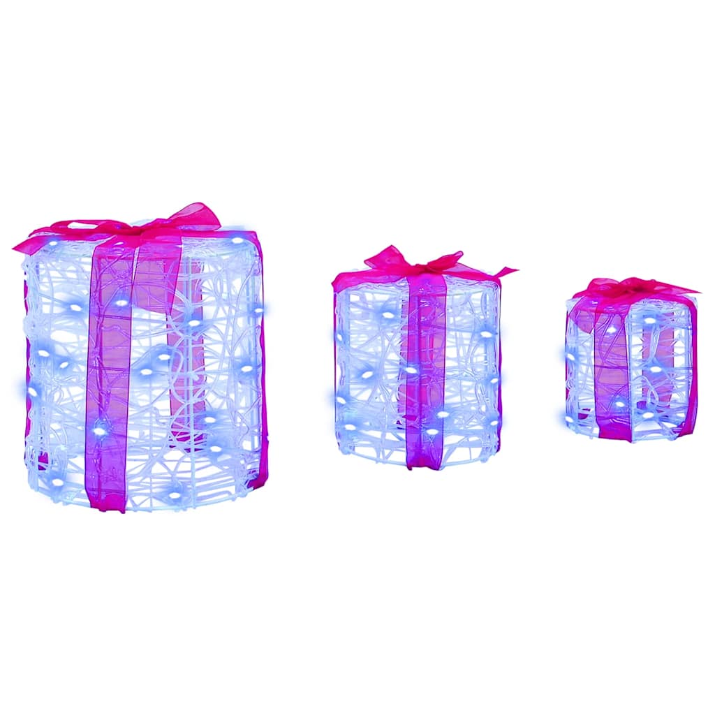vidaXL Geschenkbox Dekoration 3 pcs Blau 20 x 20 x 21 cm Acryl